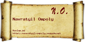 Navratyil Ompoly névjegykártya